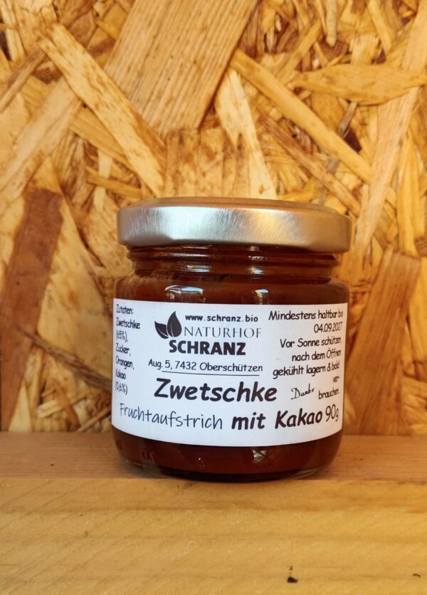 Fruchtaufstrich Zwetschke mit Kakao