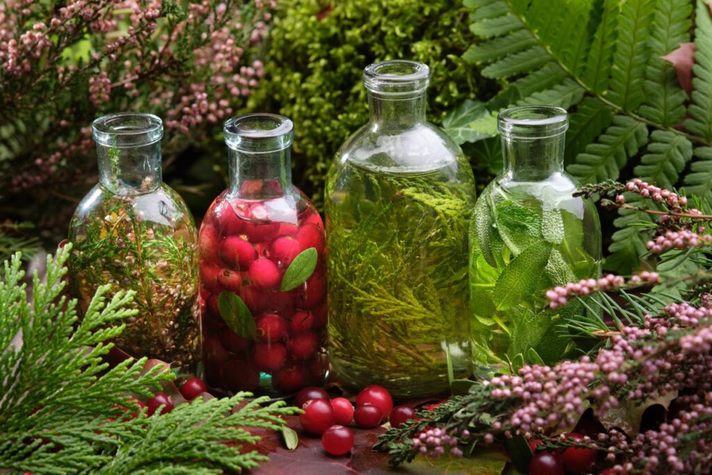 Kräuter und Gewürze nach alten Rezepturen eingelegt